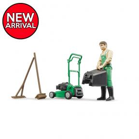 Bruder 62103 - bworld Gardener with lawn mower and equipment