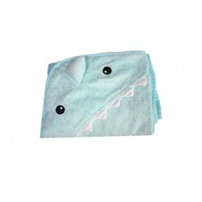 Freckles Hooded Towel Shark - Blue - Handuk mandi anak dengan topi